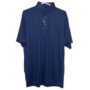 Collars & Co Polo Shirt Mens 2XL Relaxed Navy Blue Dress Collar Golf Office NEW